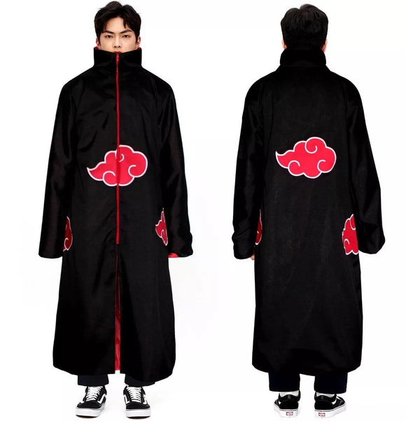 Capa Manto Akatsuki Naruto Cosplay Fantasia Itachi Bordado frete grátis